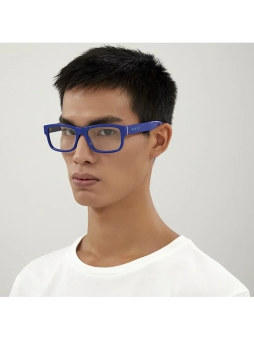 Gucci GG1141O 002 Eyeglasses Blue 56mm Rectangle Frame